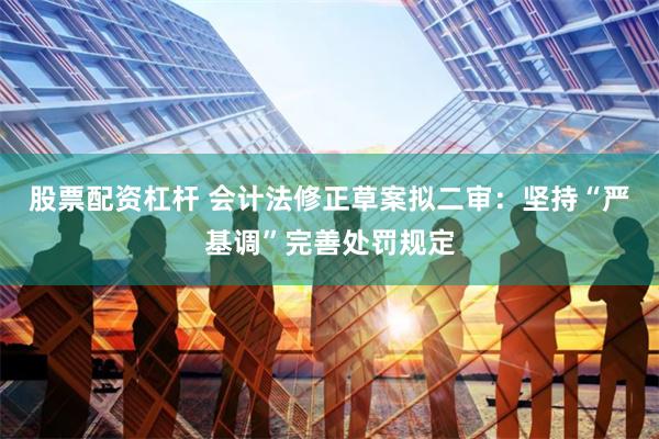 股票配资杠杆 会计法修正草案拟二审：坚持“严基调”完善处罚规定