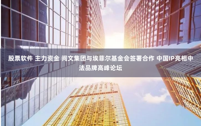 股票软件 主力资金 阅文集团与埃菲尔基金会签署合作 中国IP亮相中法品牌高峰论坛