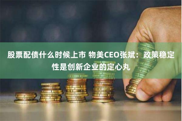 股票配债什么时候上市 物美CEO张斌：政策稳定性是创新企业的定心丸