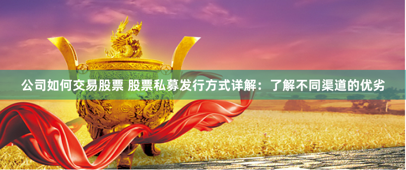 公司如何交易股票 股票私募发行方式详解：了解不同渠道的优劣