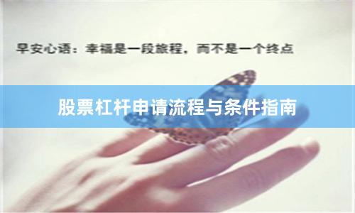 股票杠杆申请流程与条件指南